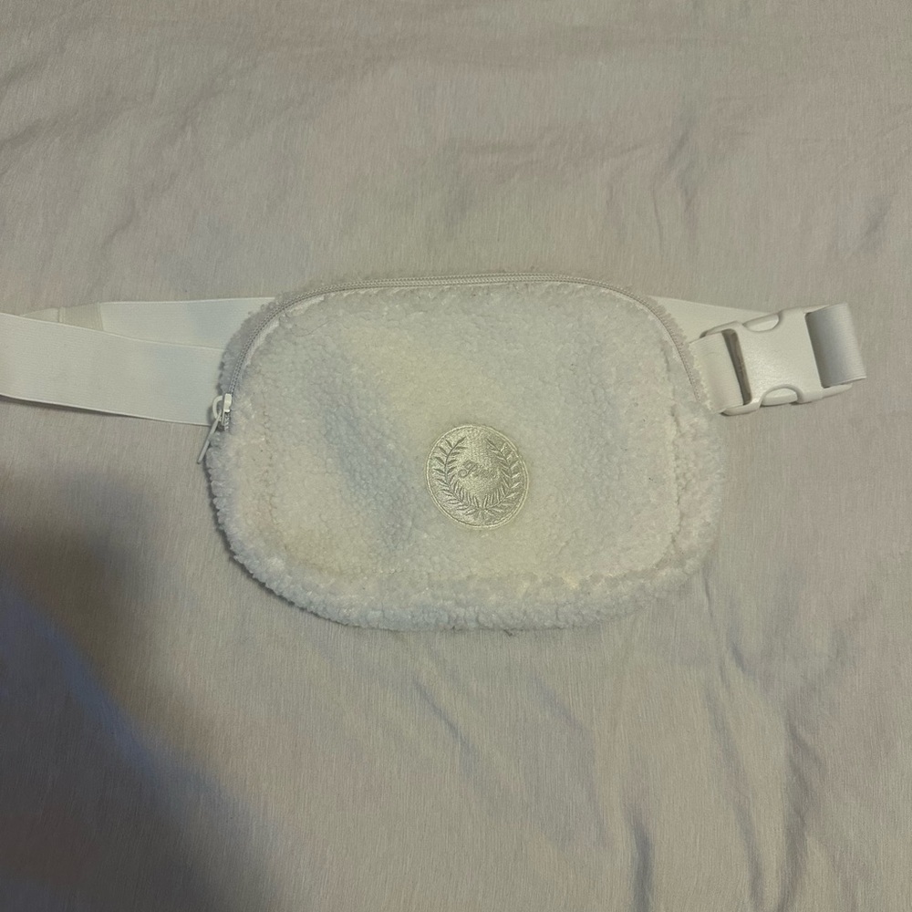 Pink Cream Fleece Belt Bag